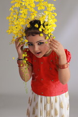 Girl with Kerala festive costume