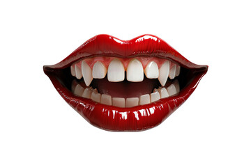 Halloween vampire dracula mouth with sharp teeth and red lips
