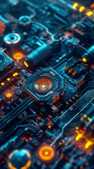 technology gadgets background 3d style.