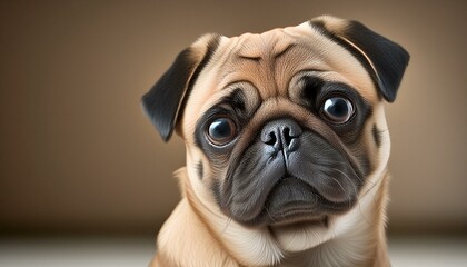 A portrait of a pug