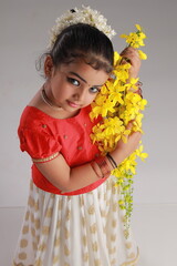Girl with Kerala festive costume