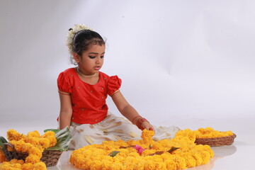 Girl with Kerala festive costume