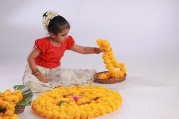 Girl with Kerala festive costume