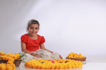 Girl with Kerala festive costume