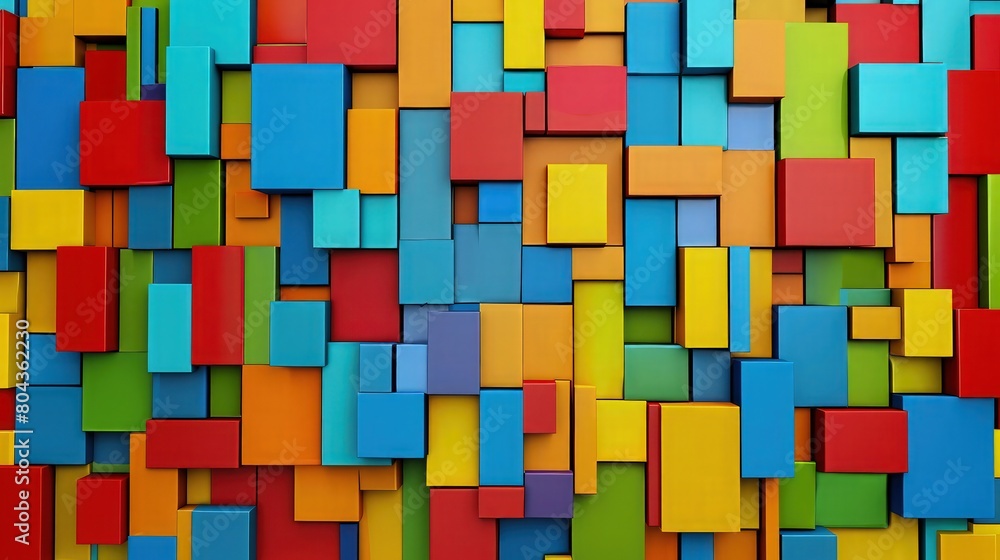 Aufkleber geometric shapes colorful intersection of colorful different shapes of square and rectangle small pa