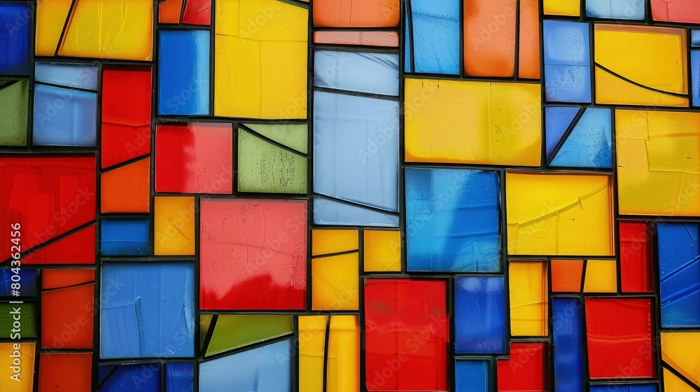 Aufkleber geometric shapes colorful intersection of colorful different shapes of square and rectangle small pa