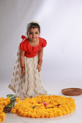 Girl with Kerala festive costume