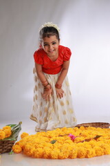 Girl with Kerala festive costume