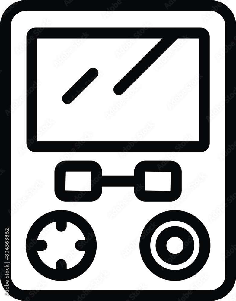 Aufkleber portable game device icon outline vector. handheld controller. modern videogame gadget