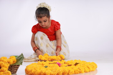 Girl with Kerala festive costume