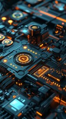 technology gadgets background 3d style.