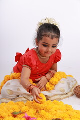 Girl with Kerala festive costume