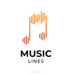 Spectrum music notes line simple logo