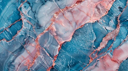 Fototapeta premium Vivid Contrast in Pink and Blue Natural Marble Texture