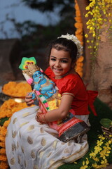 Girl with Kerala festive costume