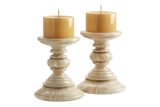 Pillar candle holder isolated on transparent background
