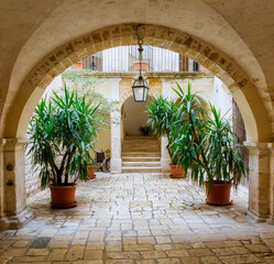 courtyard, Bari, Apulia, Italy, March 2024