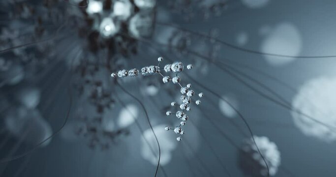 Eszopiclone rotating 3d molecule, molecular structure of anxiolytics, seamless video