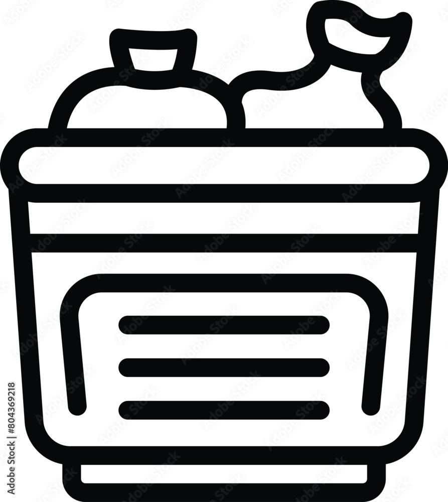 Poster rubbish disposal bin icon outline vector. full garbage container. recycling sorting trash can