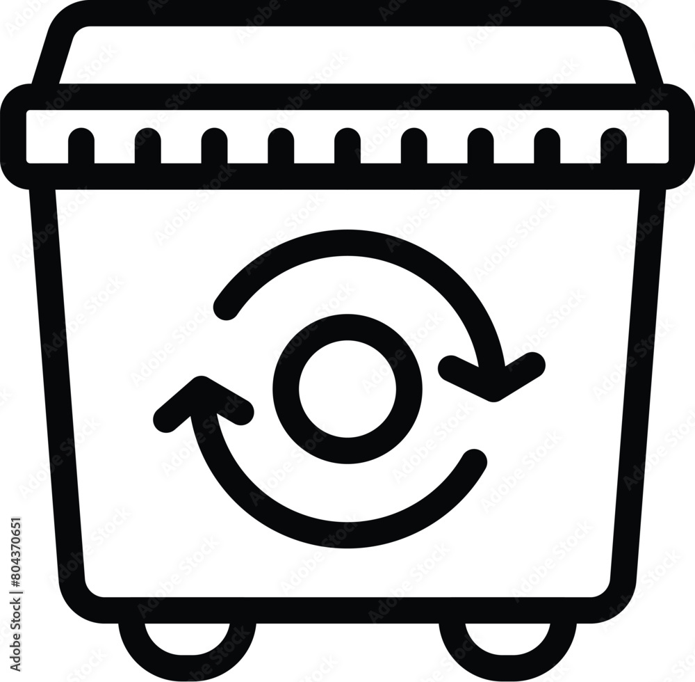 Poster refuse container icon outline vector. garbage recycling bin. sorting waste management