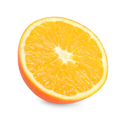 Citrus fruit. Half of fresh orange isolated on white