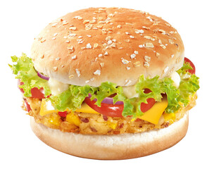 Veggie Burger mit Hafer Brötchen und Käse