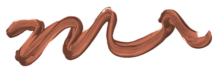 Shiny brown brush watercolor painting isolated on transparent background. watercolor png