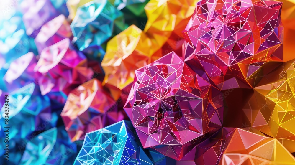 Leinwandbilder an array of abstract, organically shaped blobs, each shaded with a different hue, blending into each