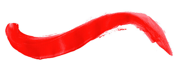 Shiny red brush watercolor painting isolated on transparent background. watercolor png