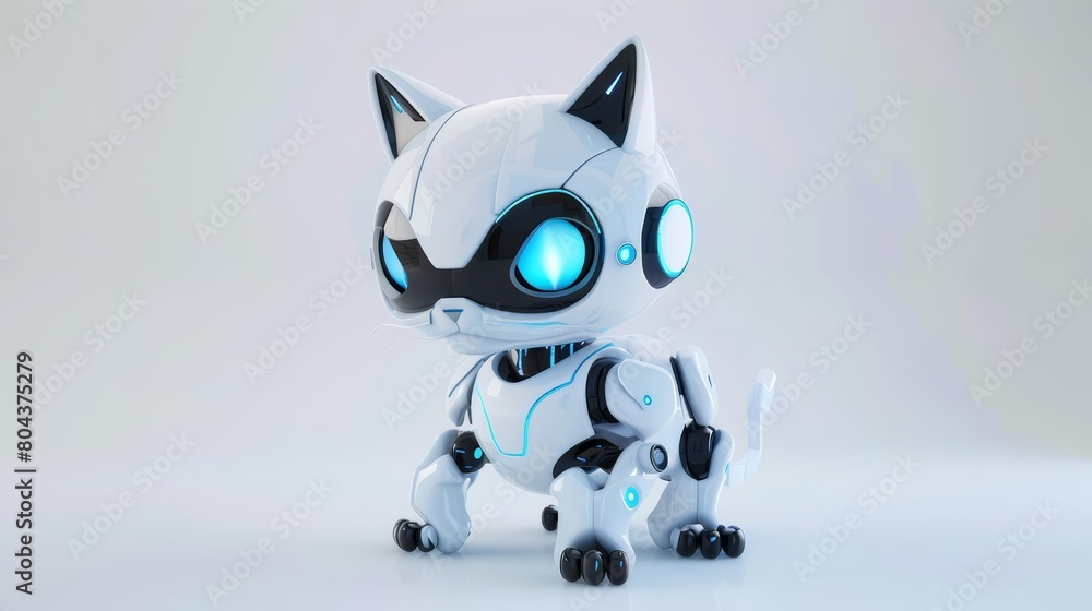 Poster create a 3d model of a robotic cat