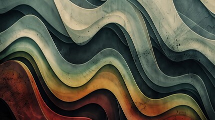 Abstract art wallpaper with a retro color scheme and texture resembling paper