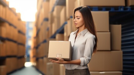 Retail warehouse manager supervising e commerce deliveries, worker loading truck with orders