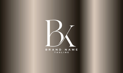 BK, KB, Abstract initial monogram letter alphabet logo design