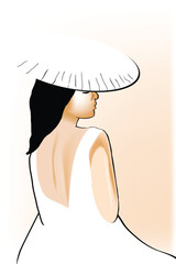 White Hat and White Dress