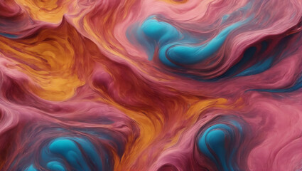Obraz premium Visuals of liquid magma in shades of ethereal pink, celestial blue, and golden amber, pulsating and pulsing against a plain background with subtle lighting ULTRA HD 8K