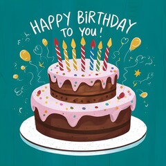 birthday cake with candles
