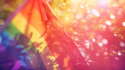 image with a blurred background reminiscent of a Pride month campaign