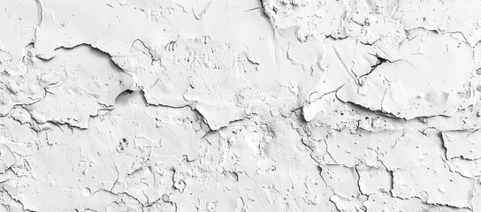 Closeup of a white wall with cracks resembling a frozen snow slope