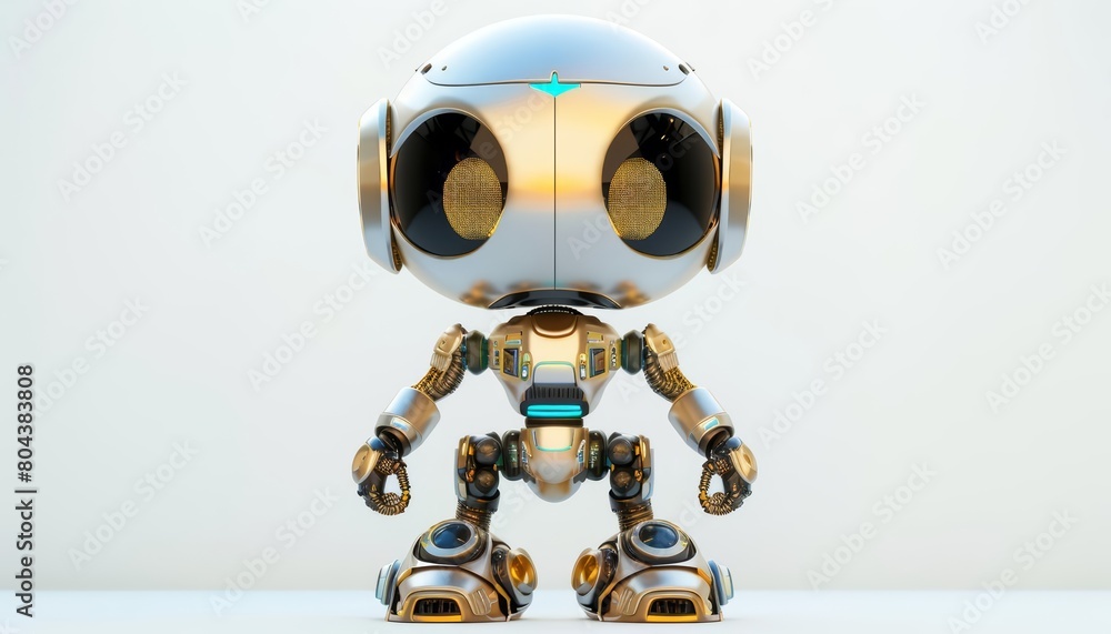 Poster generate a 3d model of a cute robot