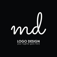 MD MD Logo Design, Creative Minimal Letter MD MD Monogram