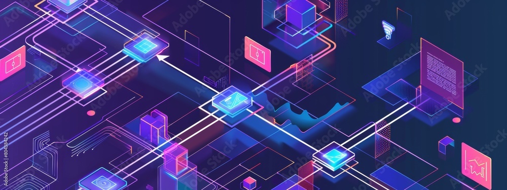 Poster illustration visual representations of data analytics and insights provided