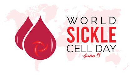 Obraz premium World Sickle Cell day every year in June. Template for background, banner, card, poster with text inscription.