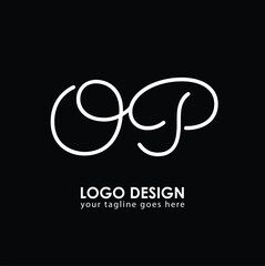 QP OP Logo Design, Creative Minimal Letter OP QP Monogram