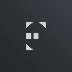 Logo design of F in monogram style, simple, luxury, flat design. Minimal awesome F letter trendy for professional logo design template on gray background.