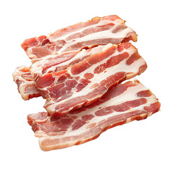 Obraz premium slices of raw bacon. Clipart PNG image . Transparent background