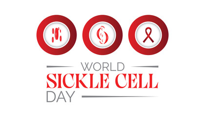 World Sickle Cell day every year in June. Template for background, banner, card, poster with text inscription.
