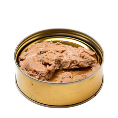 opened can of meat pate . Clipart PNG image . Transparent background