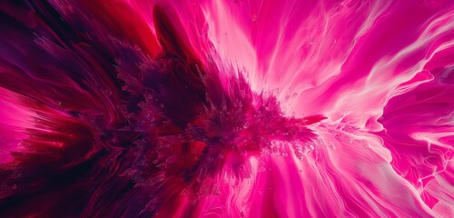 A vibrant, neon pink background, pulsating with energy and life, setting the stage for a dynamic,...
