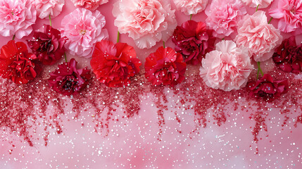 Red and Pink Carnations Background
