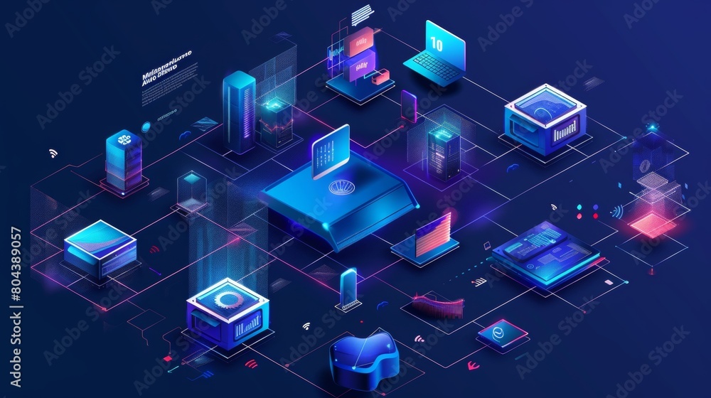 Poster illustration visual representations of data analytics and insights provided